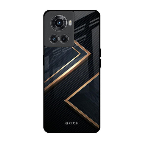 Sleek Golden & Navy OnePlus 10R 5G Glass Back Cover Online