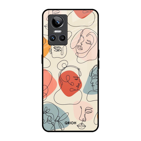Abstract Faces Realme GT Neo 3 Glass Back Cover Online