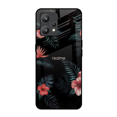 Tropical Art Flower Realme 9 Glass Back Cover Online