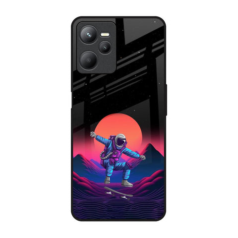 Retro Astronaut Realme C35 Glass Back Cover Online