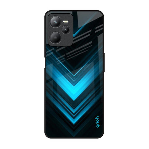 Vertical Blue Arrow Realme C35 Glass Back Cover Online