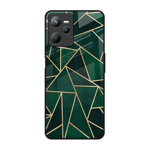 Abstract Green Realme C35 Glass Back Cover Online