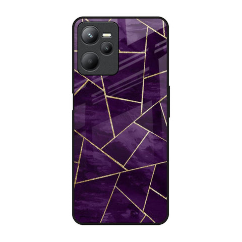 Geometric Purple Realme C35 Glass Back Cover Online