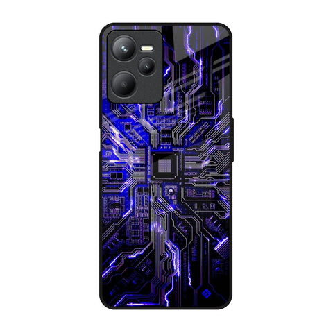 Techno Color Pattern Realme C35 Glass Back Cover Online