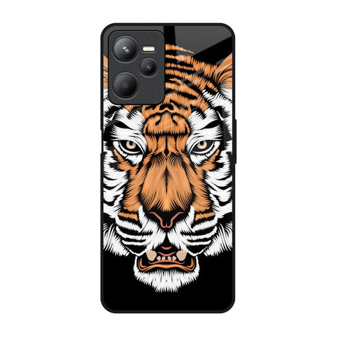 Angry Tiger Realme C35 Glass Back Cover Online
