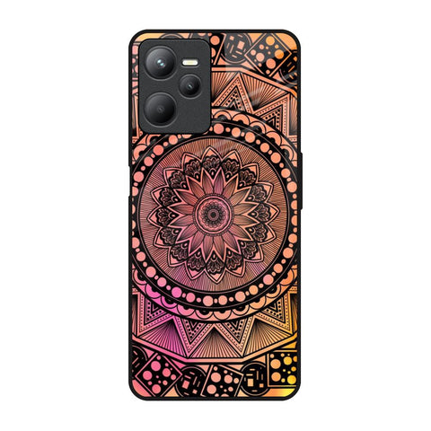 Floral Mandala Realme C35 Glass Back Cover Online
