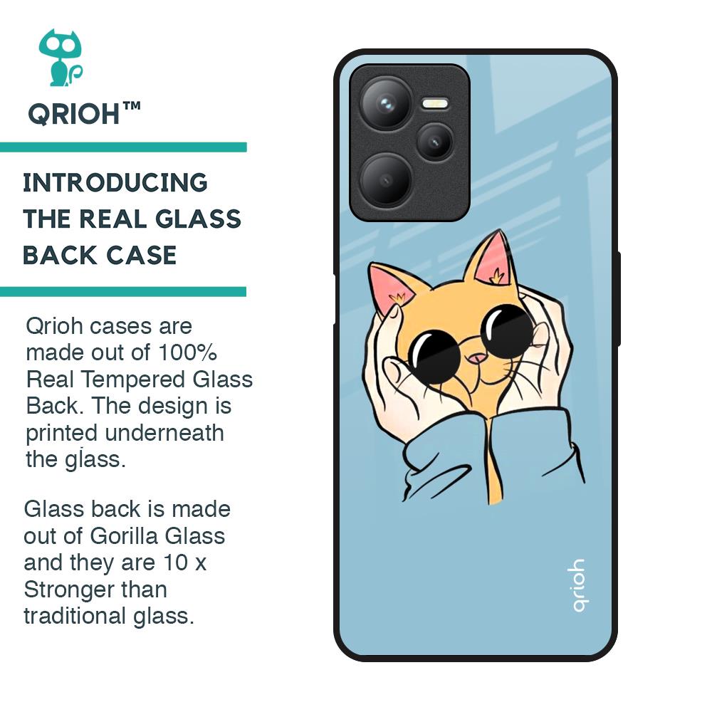 Adorable Cute Kitty Glass Case For Realme C35
