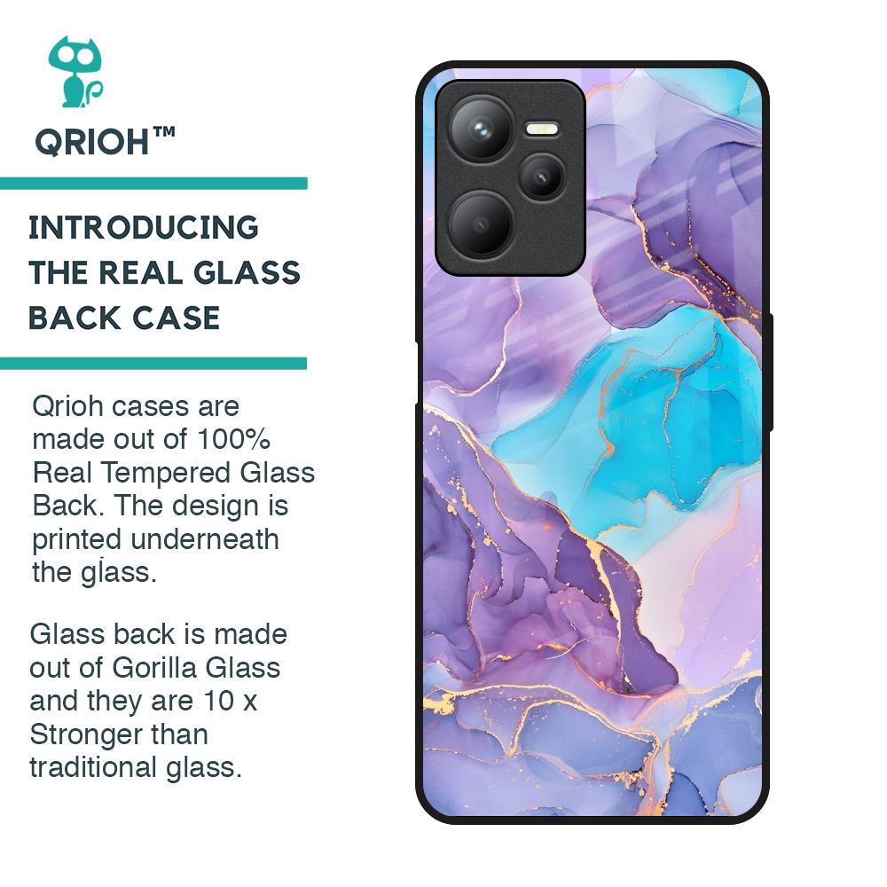 Alcohol ink Marble Glass Case for Realme C35