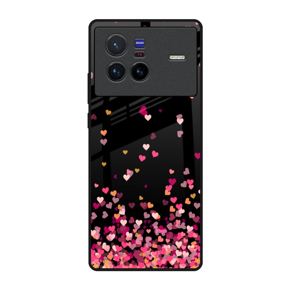 Heart Rain Fall Vivo X80 5G Glass Back Cover Online