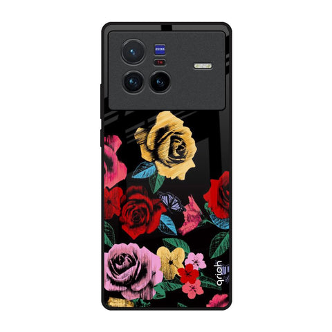 Floral Decorative Vivo X80 5G Glass Back Cover Online