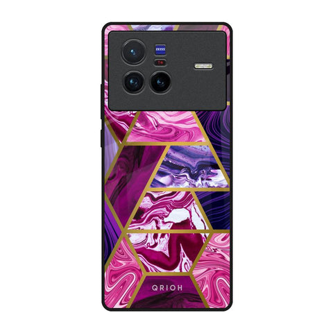 Electroplated Geometric Marble Vivo X80 5G Glass Back Cover Online