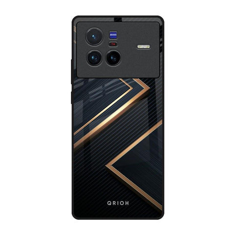 Sleek Golden & Navy Vivo X80 5G Glass Back Cover Online