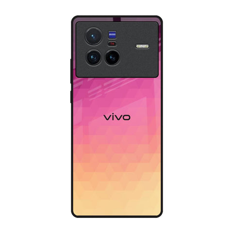 Geometric Pink Diamond Vivo X80 5G Glass Back Cover Online