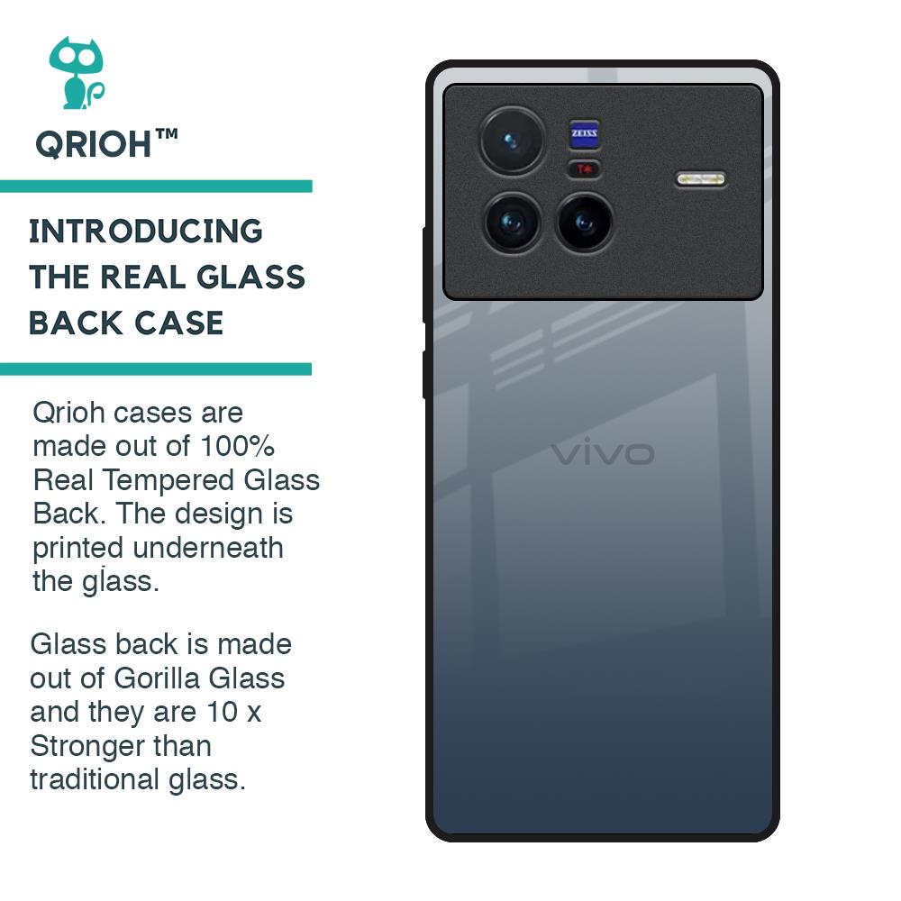 Smokey Grey Color Glass Case For Vivo X80 5G