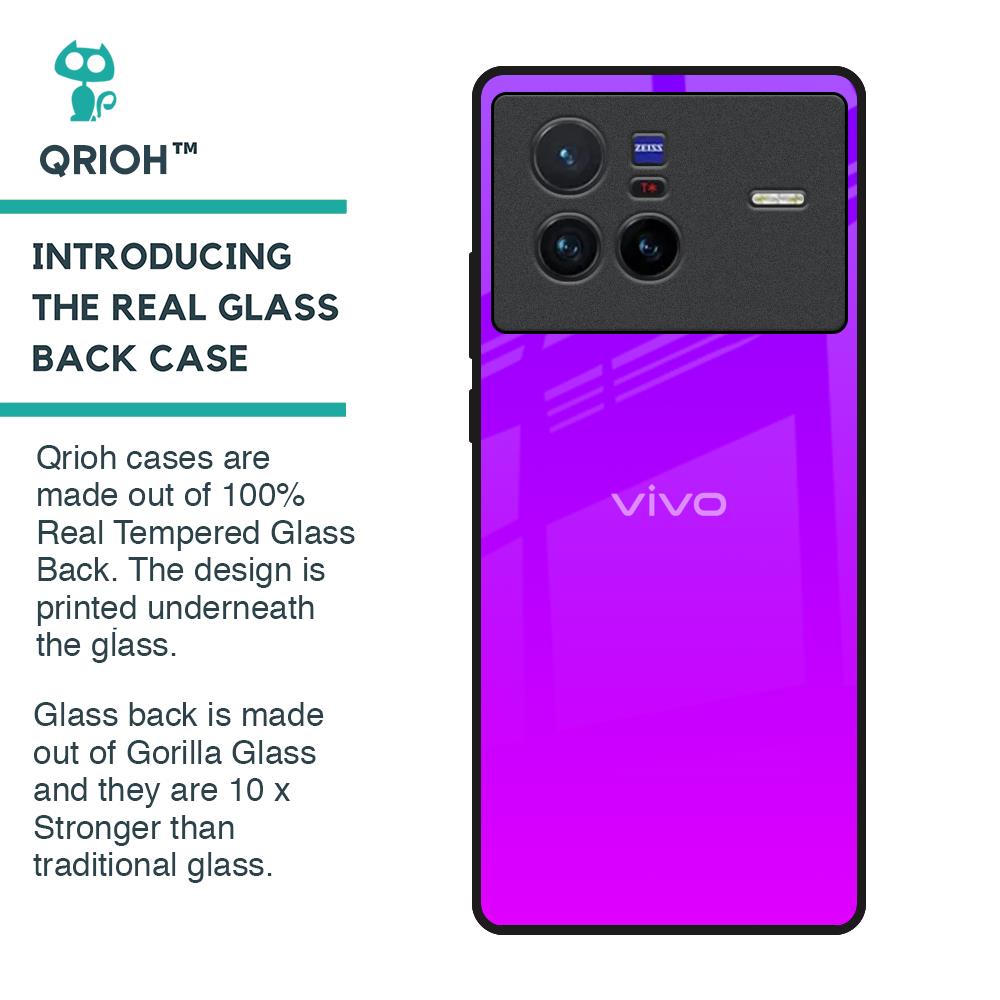 Purple Pink Glass Case for Vivo X80 5G