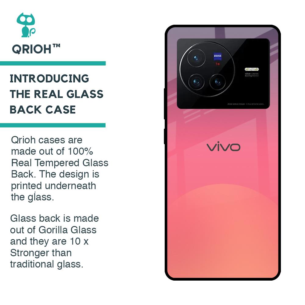 Sunset Orange Glass Case for Vivo X80 5G