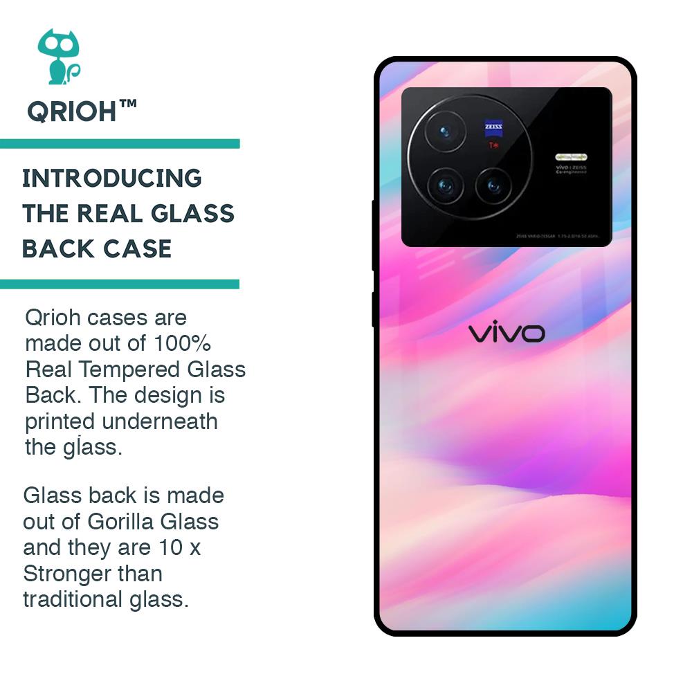 Colorful Waves Glass case for Vivo X80 5G