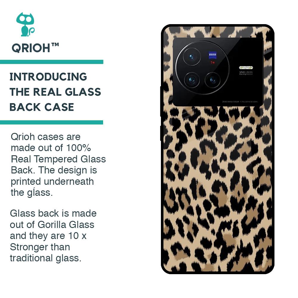 Leopard Seamless Glass Case For Vivo X80 5G