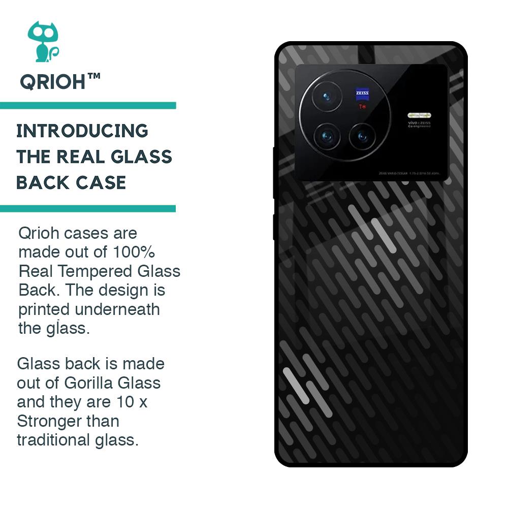 Dark Abstract Pattern Glass Case For Vivo X80 5G