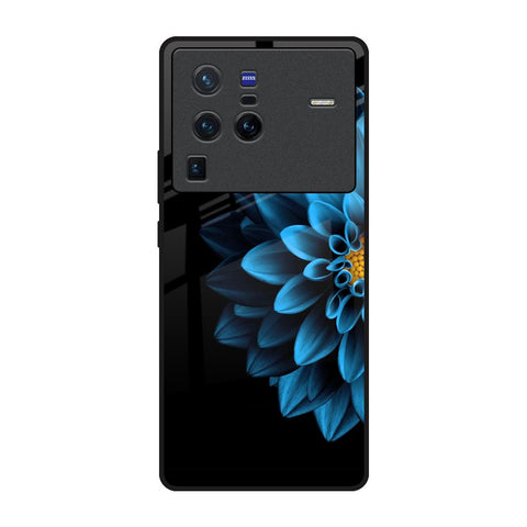 Half Blue Flower Vivo X80 Pro 5G Glass Back Cover Online