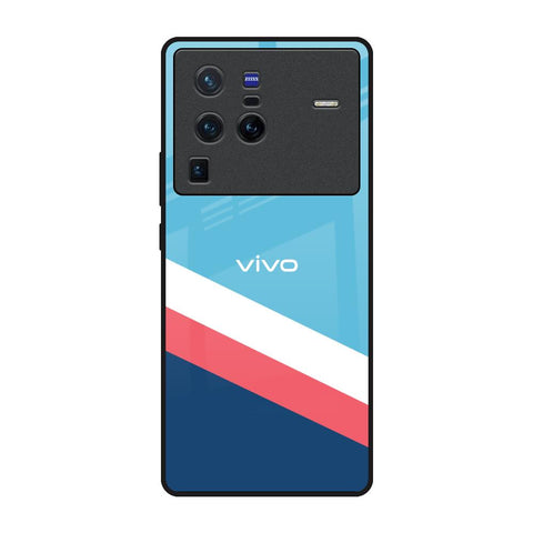Pink & White Stripes Vivo X80 Pro 5G Glass Back Cover Online