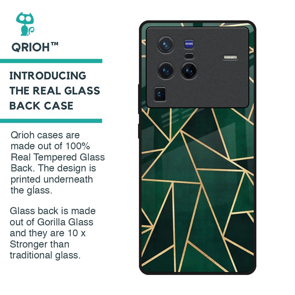 Abstract Green Glass Case For Vivo X80 Pro 5G
