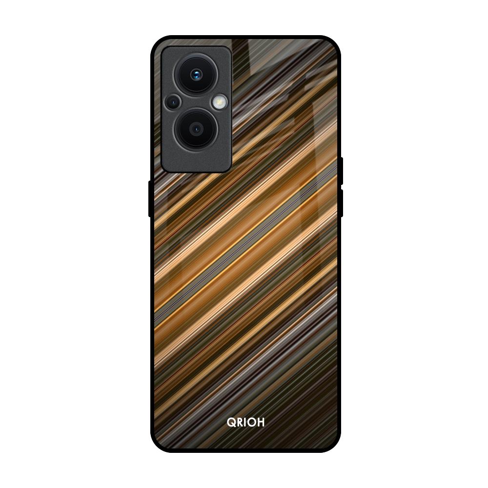 Diagonal Slash Pattern OPPO F21 Pro 5G Glass Back Cover Online