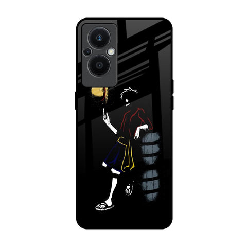 Luffy Line Art OPPO F21 Pro 5G Glass Back Cover Online