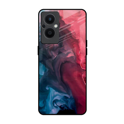 Blue & Red Smoke OPPO F21 Pro 5G Glass Back Cover Online