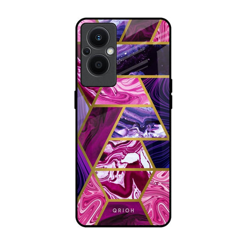Electroplated Geometric Marble OPPO F21 Pro 5G Glass Back Cover Online