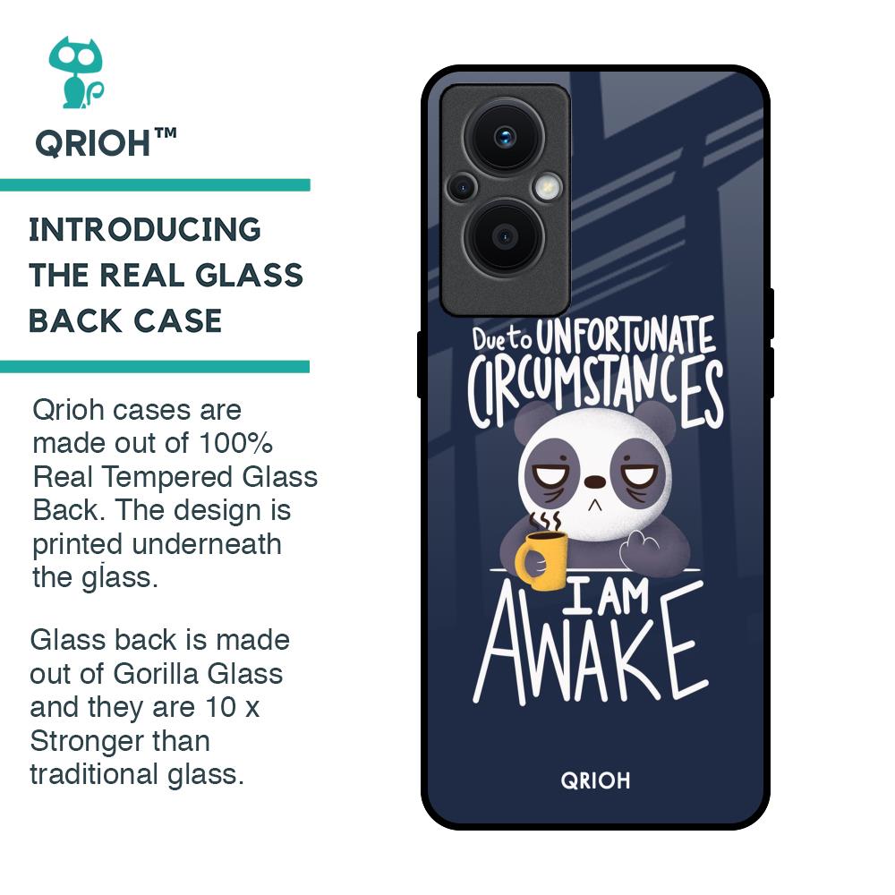 Struggling Panda Glass Case for OPPO F21 Pro 5G