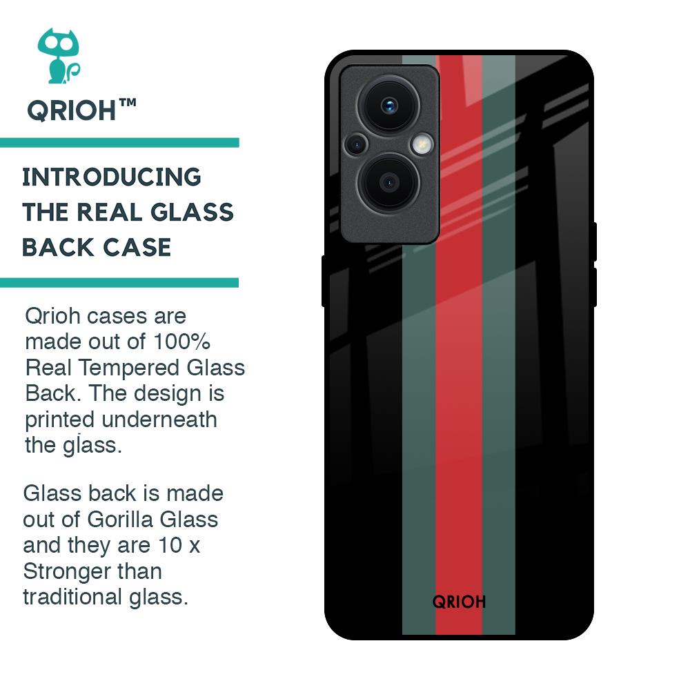 Vertical Stripes Glass Case for OPPO F21 Pro 5G