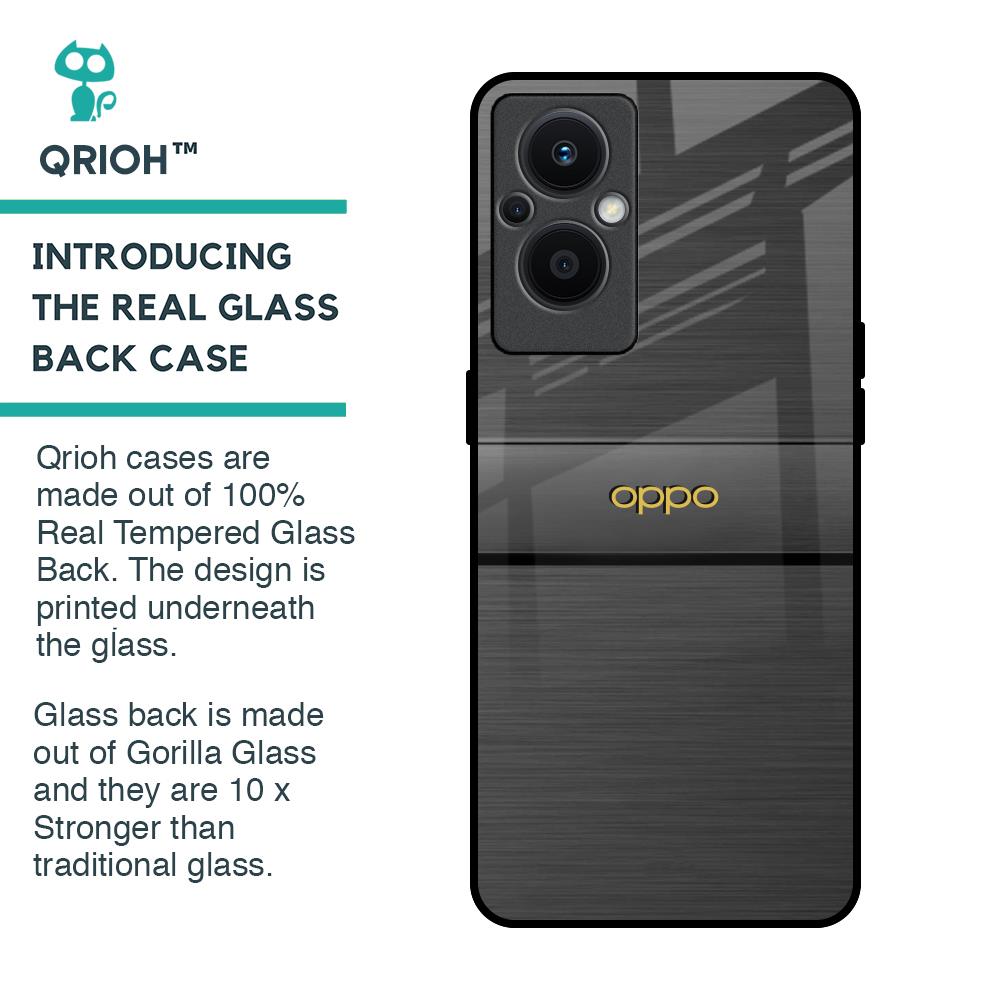 Grey Metallic Glass Case For OPPO F21 Pro 5G