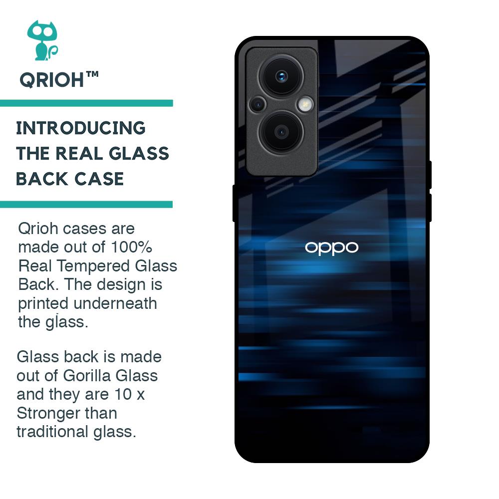 Blue Rough Abstract Glass Case for OPPO F21 Pro 5G