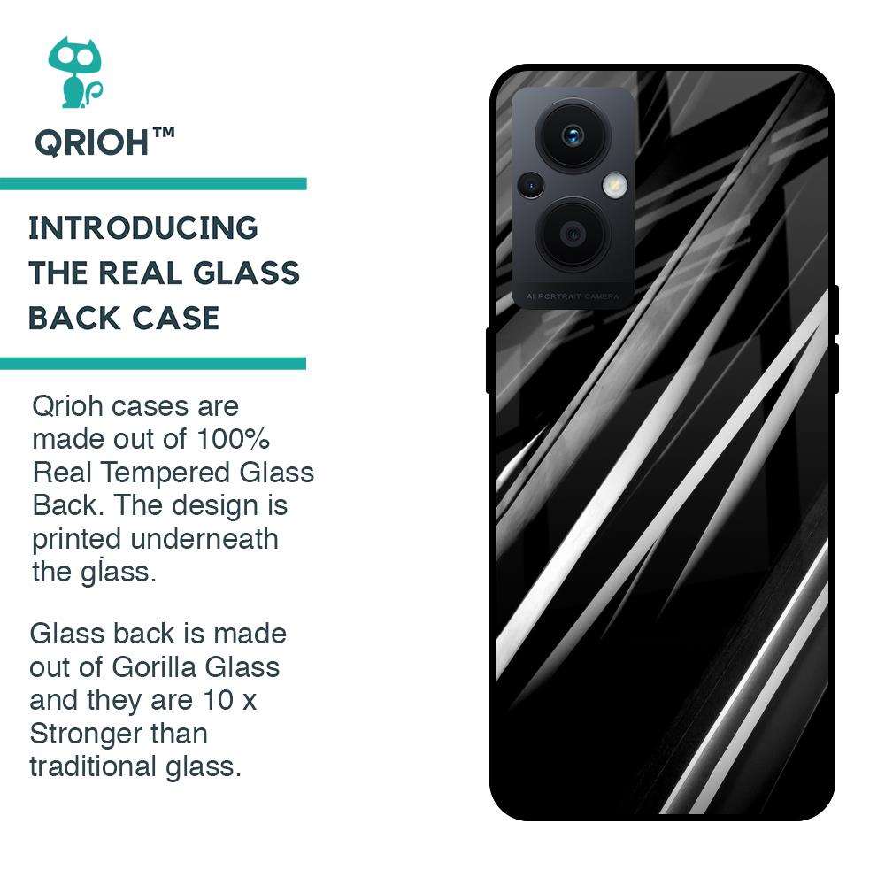 Black & Grey Gradient Glass Case For OPPO F21 Pro 5G