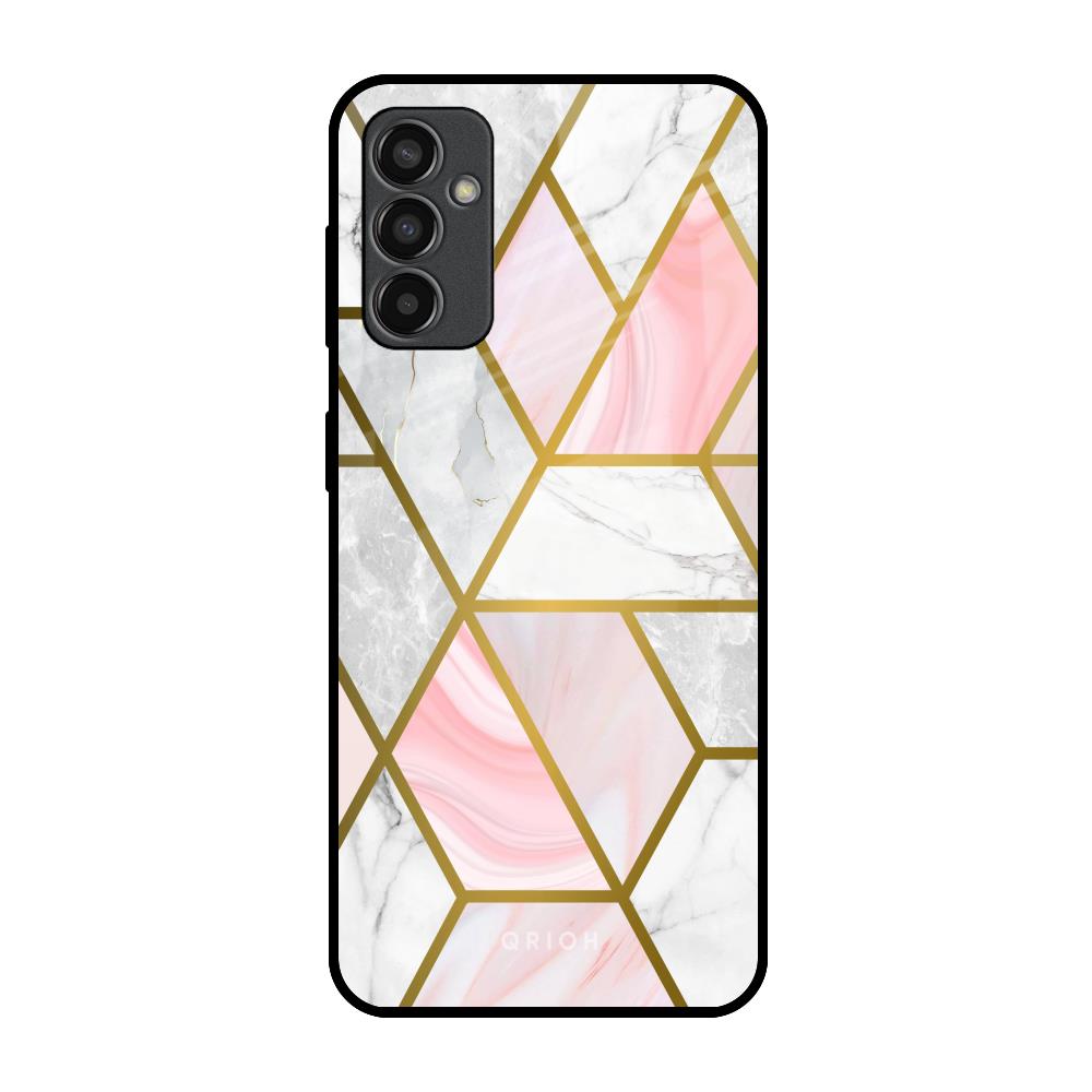Geometrical Marble Samsung Galaxy F13 Glass Back Cover Online