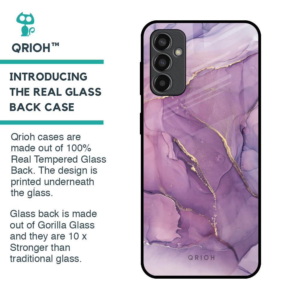 Purple Gold Marble Glass Case for Samsung Galaxy F13