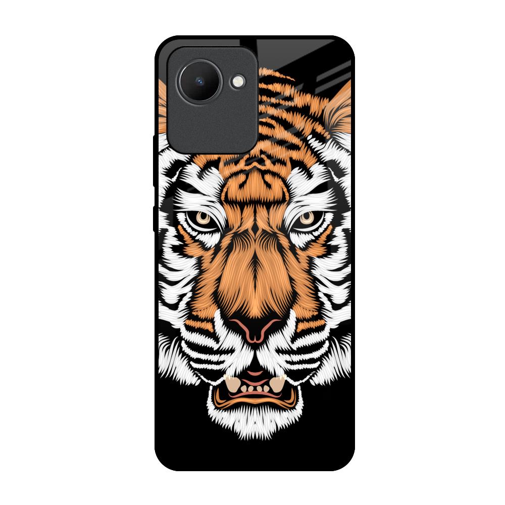 Angry Tiger Realme C30 Glass Back Cover Online