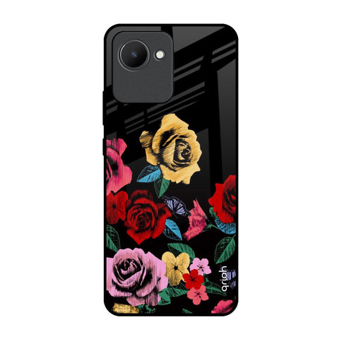 Floral Decorative Realme C30 Glass Back Cover Online