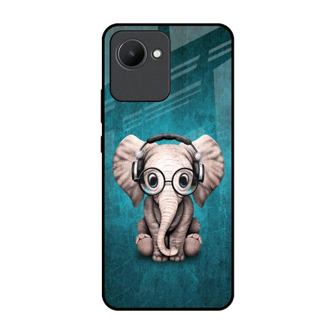 Adorable Baby Elephant Realme C30 Glass Back Cover Online