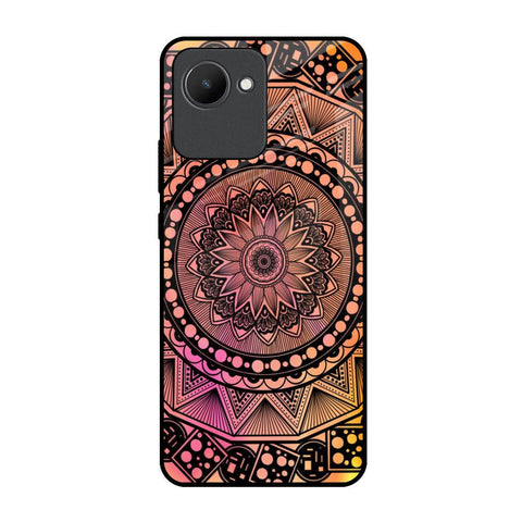 Floral Mandala Realme C30 Glass Back Cover Online
