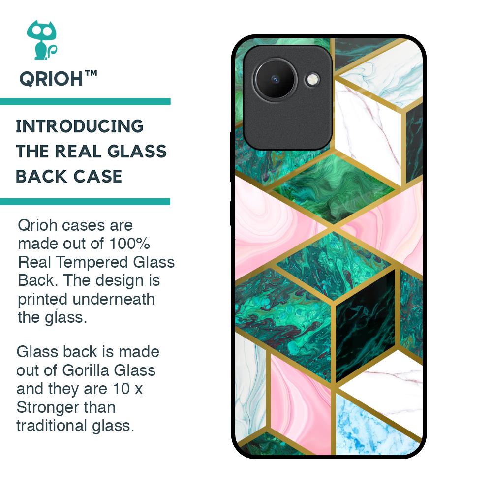 Seamless Green Marble Glass Case for Realme C30