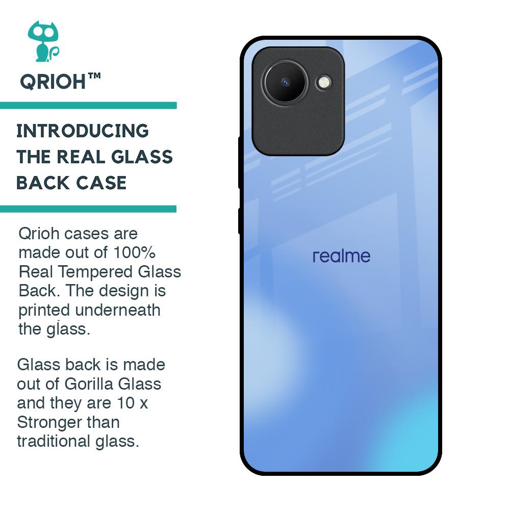 Vibrant Blue Texture Glass Case for Realme C30
