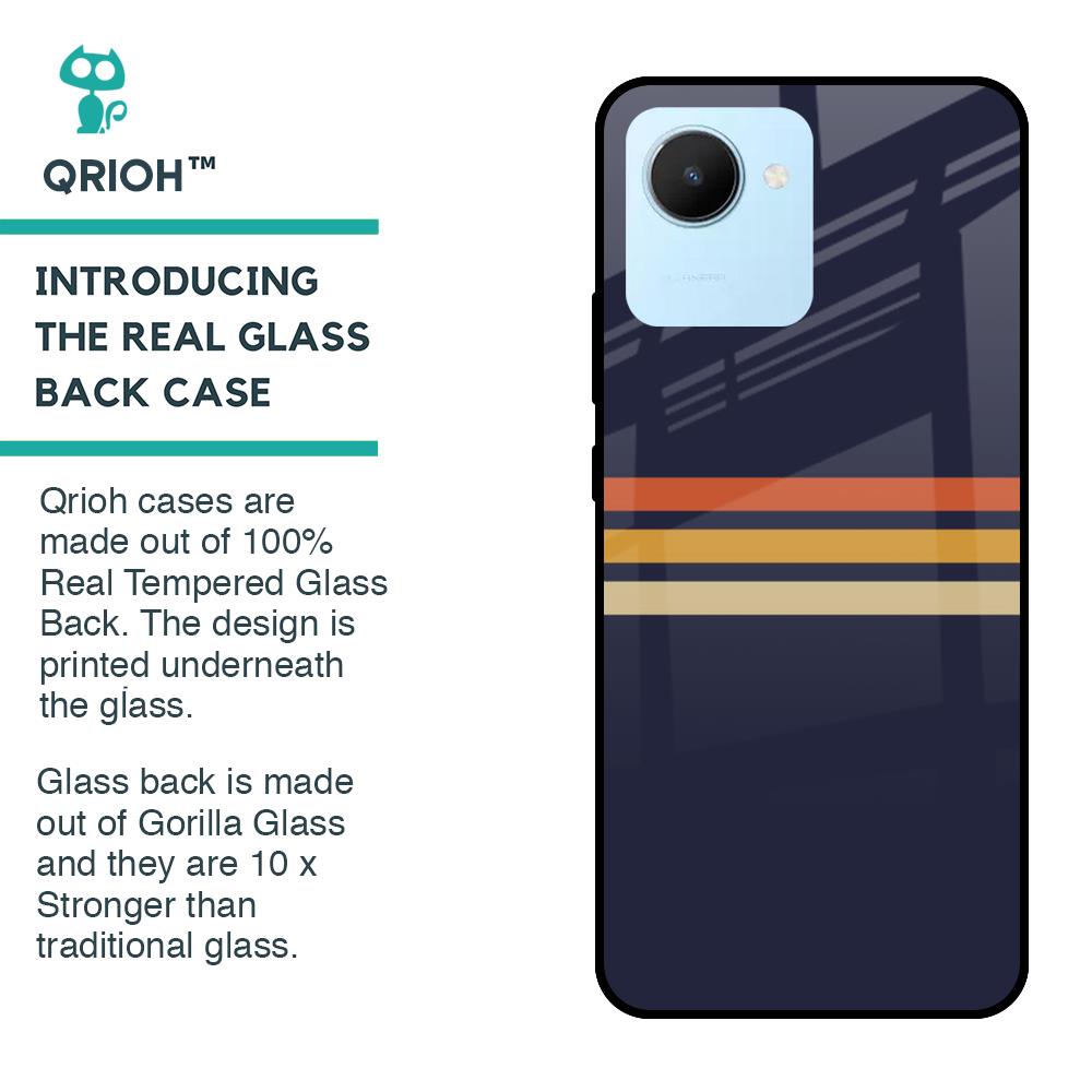 Tricolor Stripes Glass Case For Realme C30