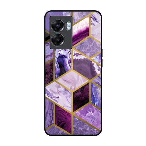 Purple Rhombus Marble Oppo K10 5G Glass Back Cover Online