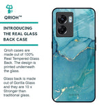 Blue Golden Glitter Glass Case for Oppo K10 5G