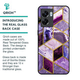 Purple Rhombus Marble Glass Case for Oppo K10 5G