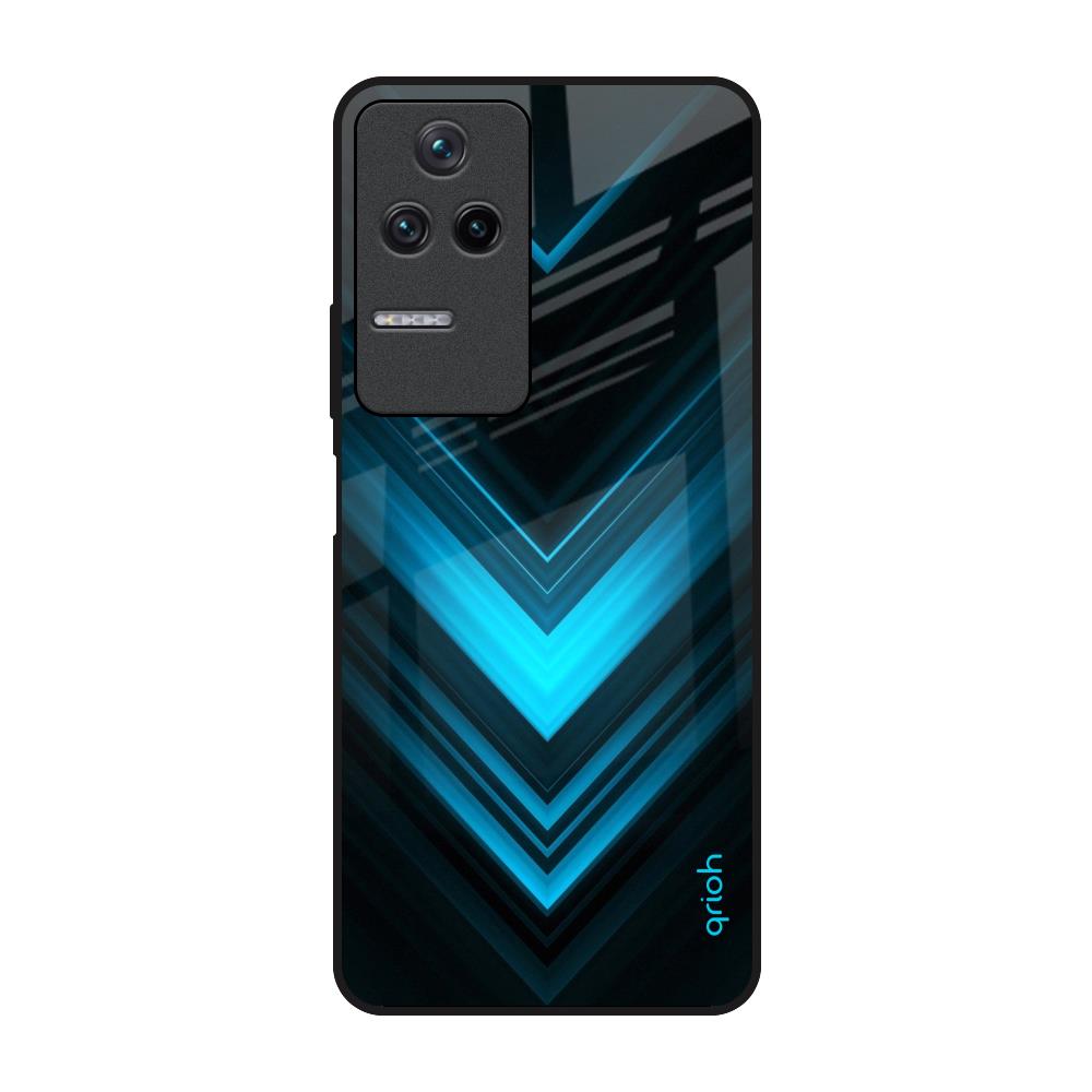 Vertical Blue Arrow Poco F4 5G Glass Back Cover Online