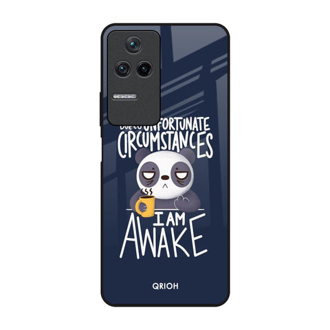 Struggling Panda Poco F4 5G Glass Back Cover Online