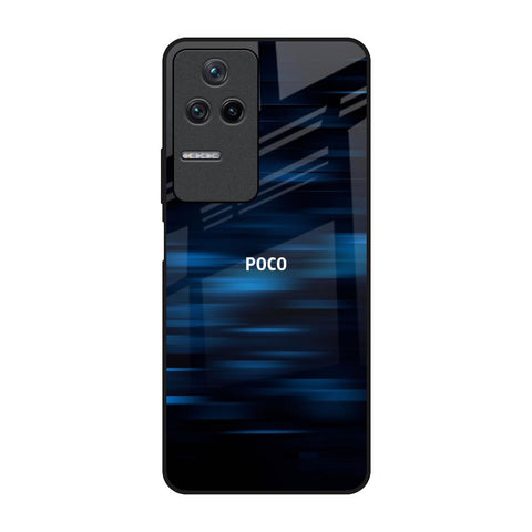 Blue Rough Abstract Poco F4 5G Glass Back Cover Online
